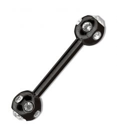 BLACK BARBELL WITH CRYSTALS FOR NIPPLE